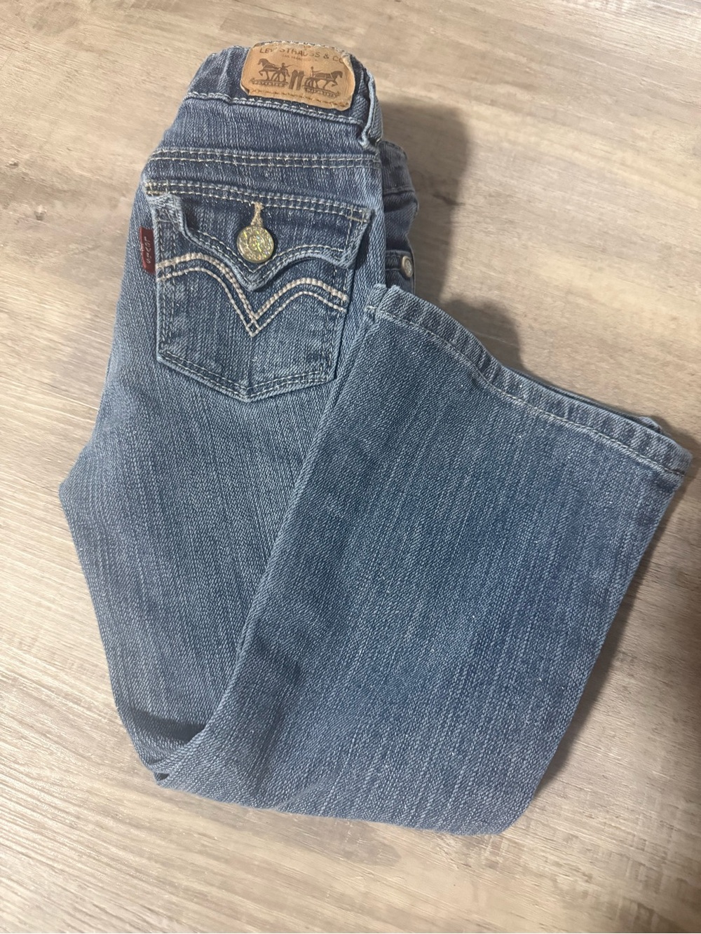Levi's Little Girl Light Blue — Boot Cut Jeans With Silver Shimmer